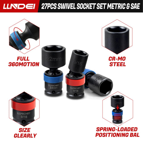 LLNDEI 6-point high torque sockets resist rounding under heavy use