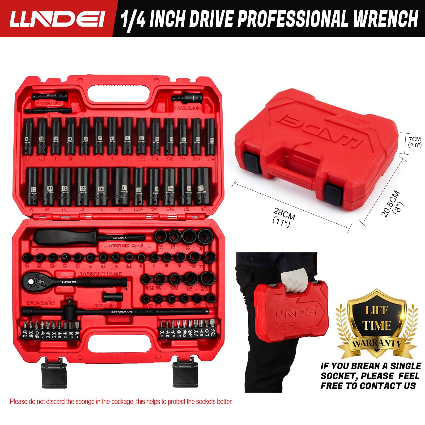 LLNDEI 6-point sockets grip fasteners securely, reducing rounding risk.