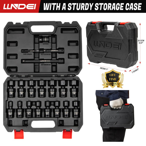 Adapters including 1/2 to 3/8 and drill adapter provide versatility
