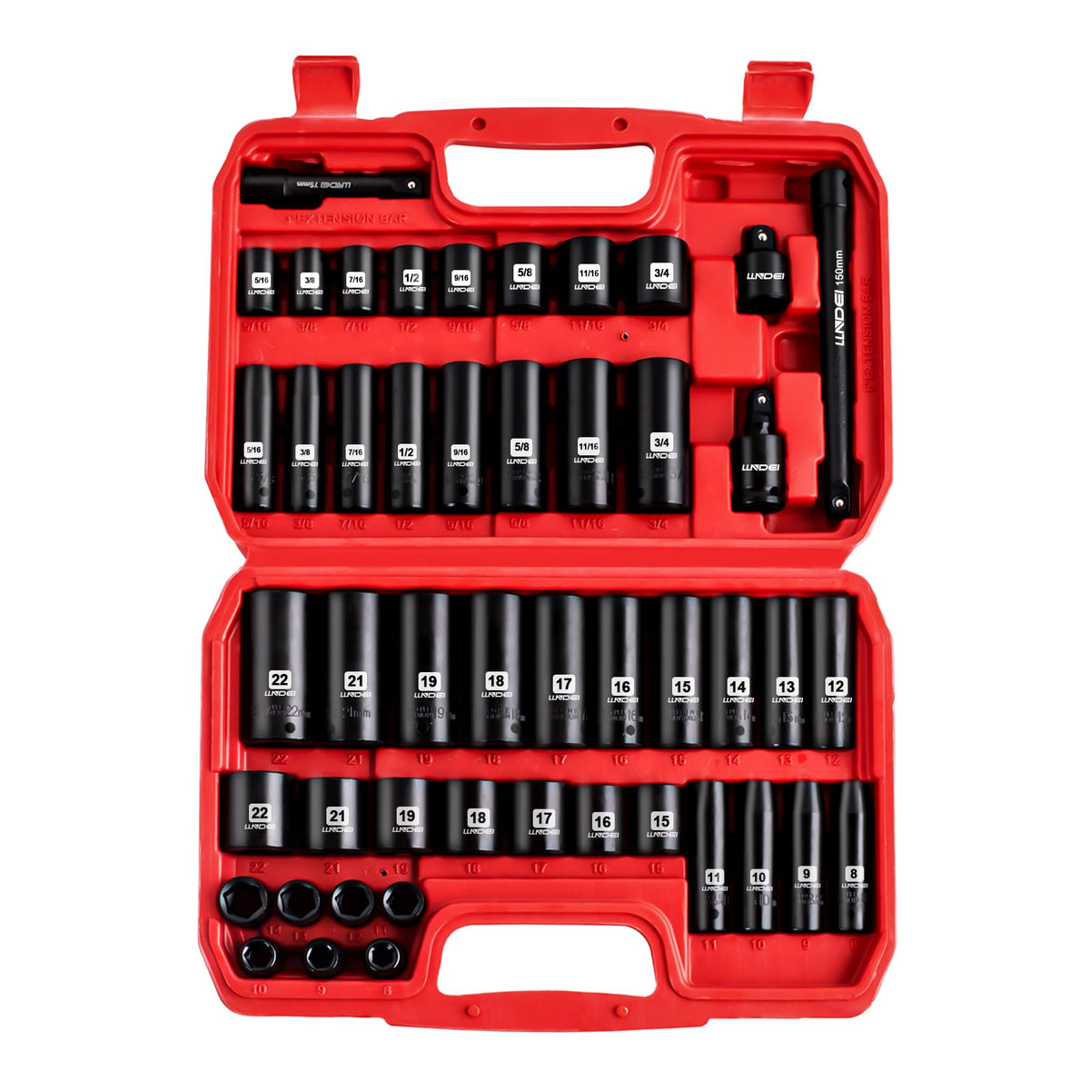 LLNDEI case and socket set organized for quick, on-site repairs