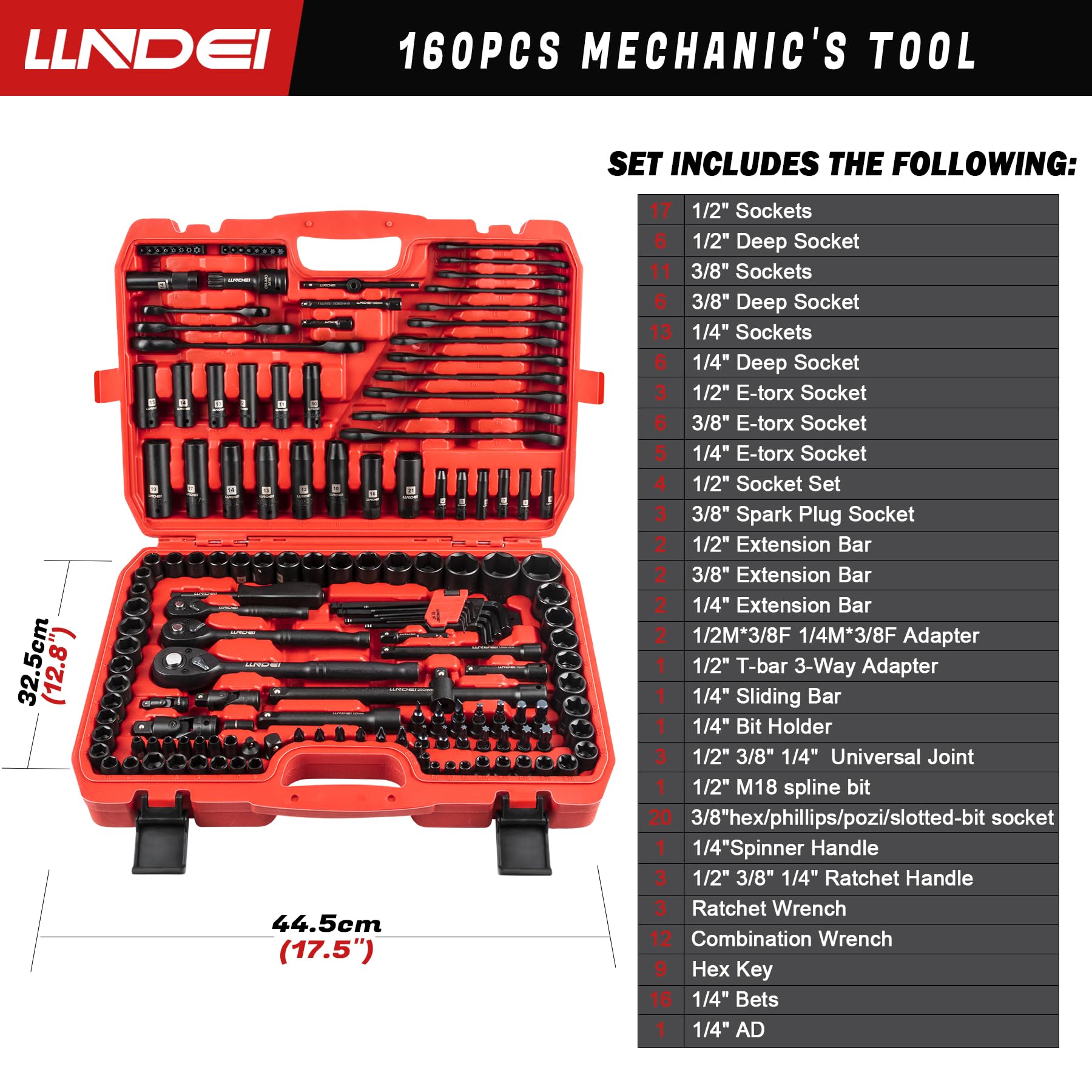 LLNDEI compact storage case and sockets, portable and secure