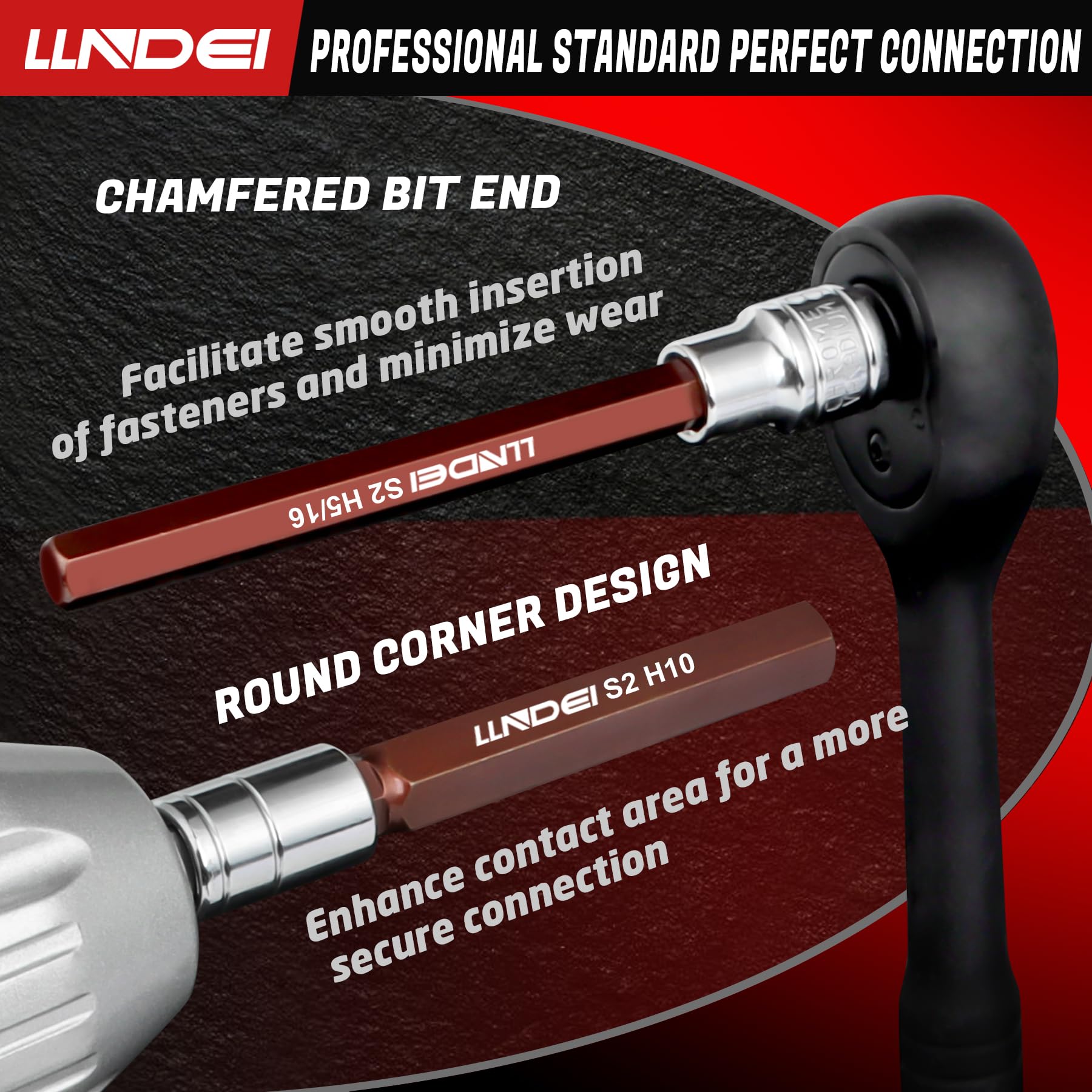 LLNDEI chrome-vanadium steel bits resist wear in tough tasks