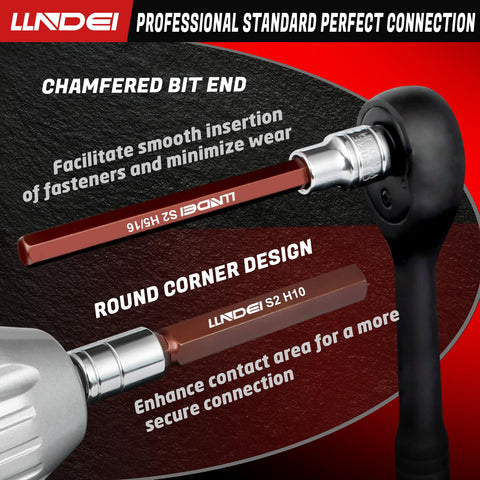 LLNDEI chrome-vanadium steel bits resist wear in tough tasks