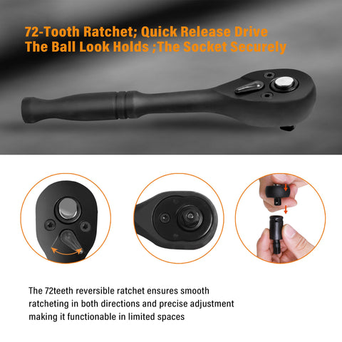 LLNDEI 1/4-inch toolkit ideal for home automotive projects.