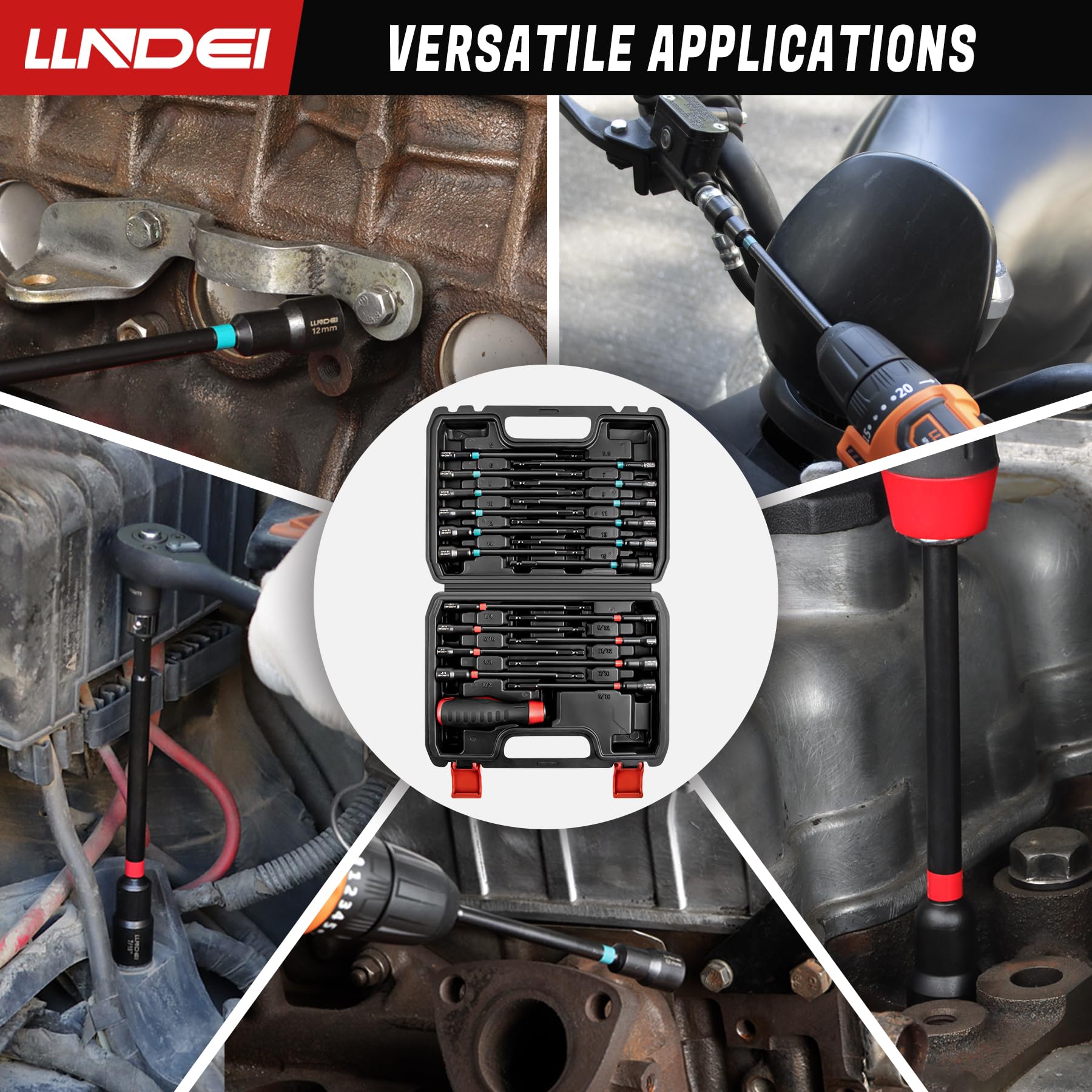 LLNDEI durable Cr-V steel construction resists wear and corrosion.