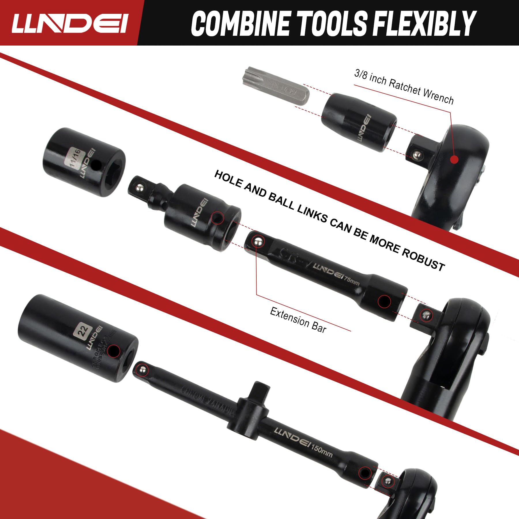 LLNDEI LED work light on the ratchet for dim-area visibility
