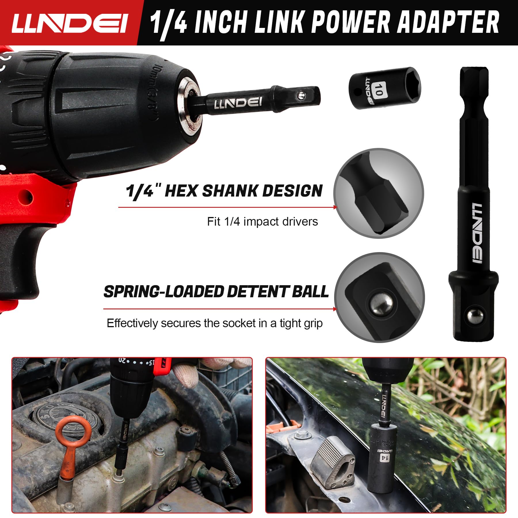 LLNDEI set in use for automotive repairs and DIY projects.