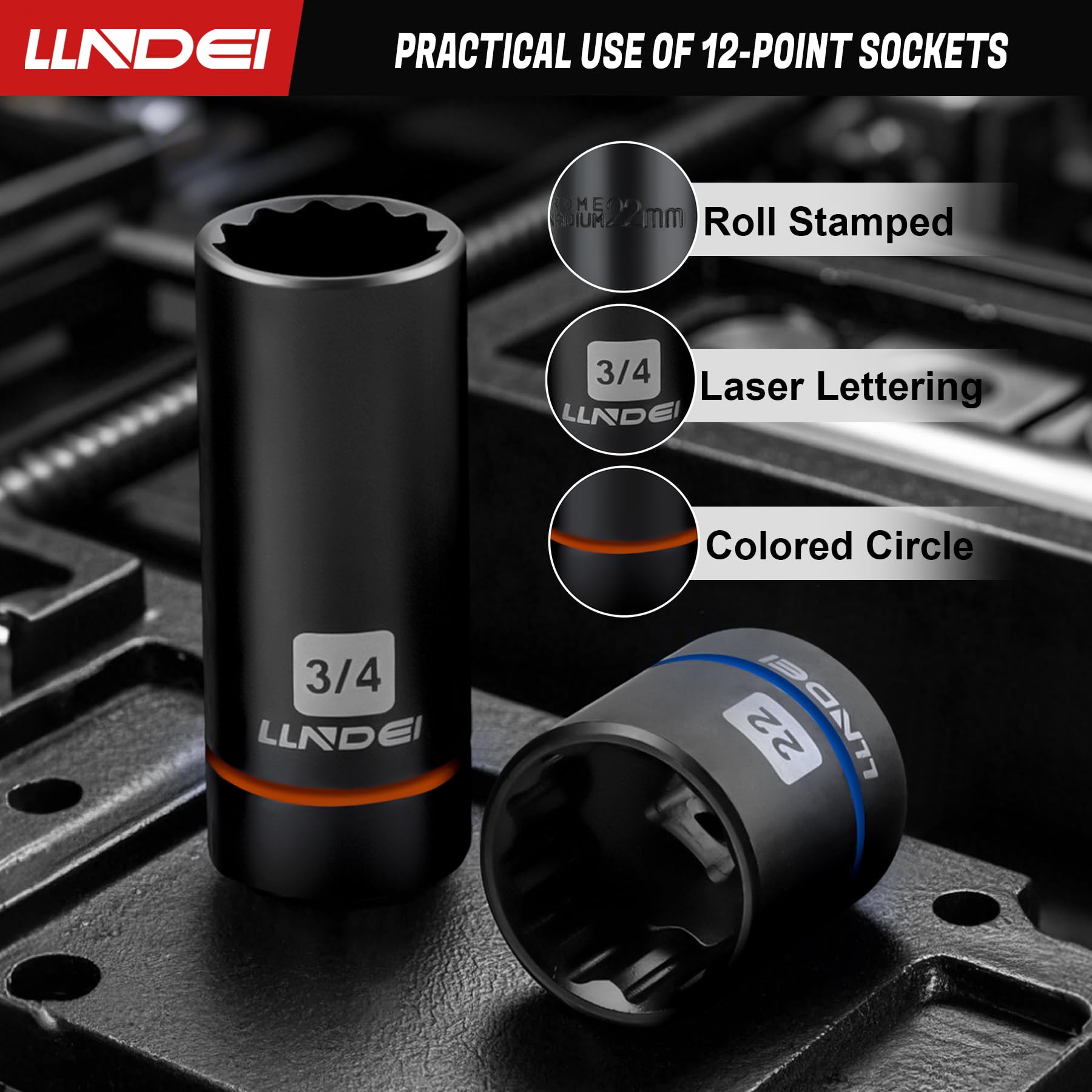 Spark plug sockets in 14mm, 16mm, and 21mm for common vehicle maintenance.