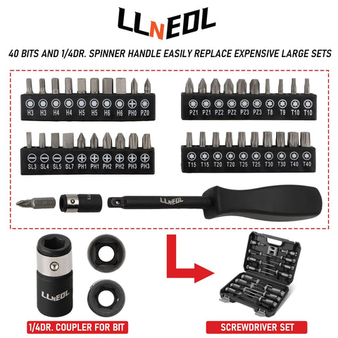 LLNEDL 3/8 U-joint enables flexible reach in tight spaces.