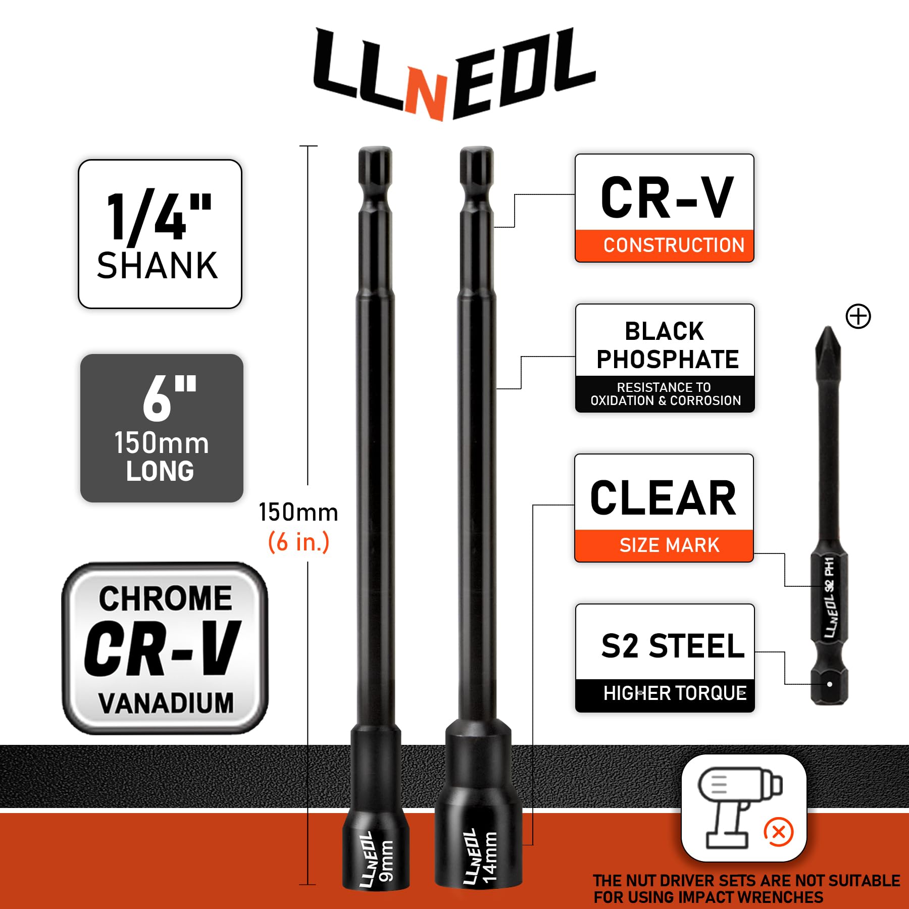 LLNEDL 3 inch extension bar increases reach in tight spaces.