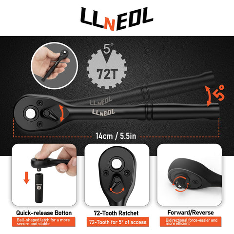 LLNEDL magnetic nut drivers 6–14 mm grip nuts securely.