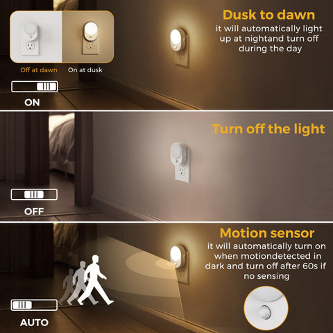 L LOHAS LED dusk-to-dawn mode automatically lights hallways at night