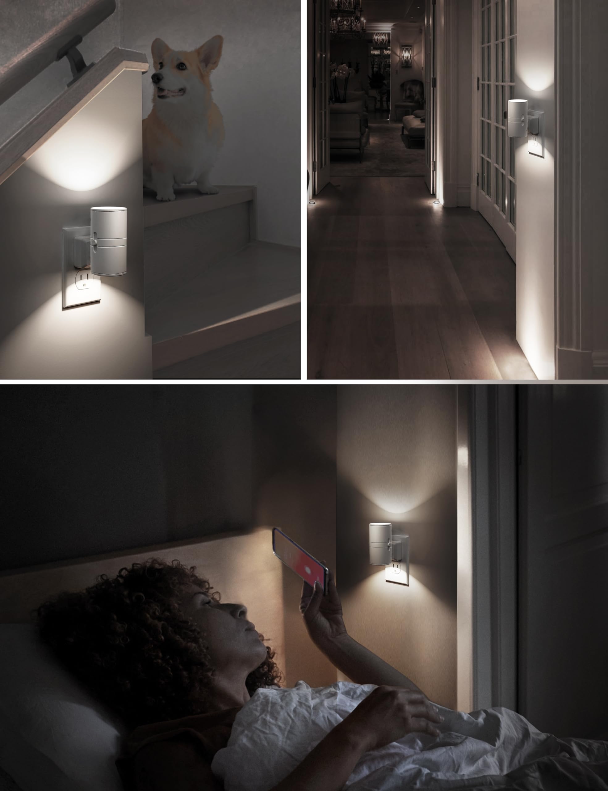 L LOHAS LED Dusk-to-Dawn Night Light automatically activates at night.