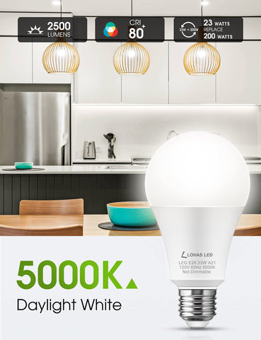 L LOHAS LED energy-saving 23W replaces 150-200W incandescent.