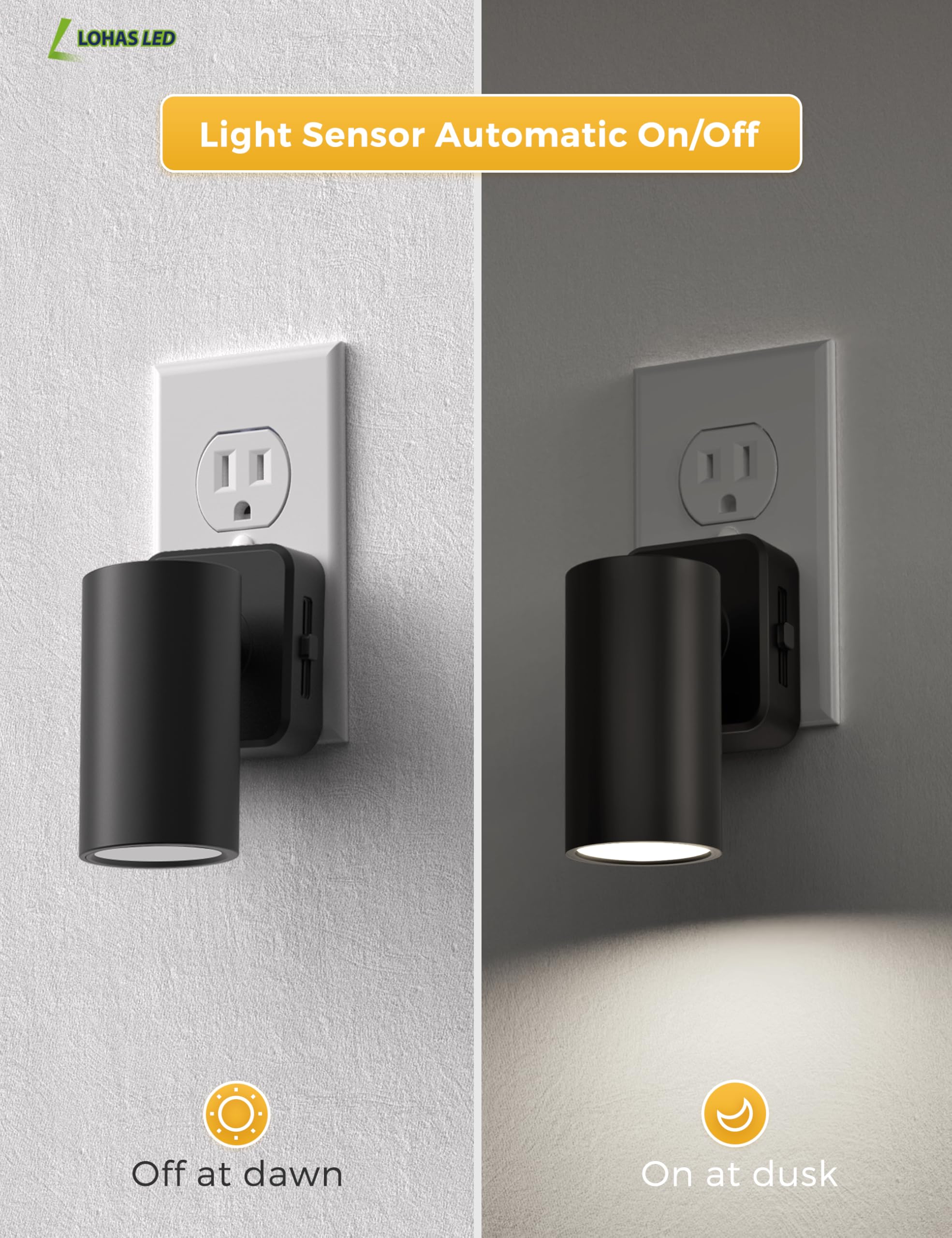 L LOHAS LED night light brightness adjustable from 0 to 100 lumens