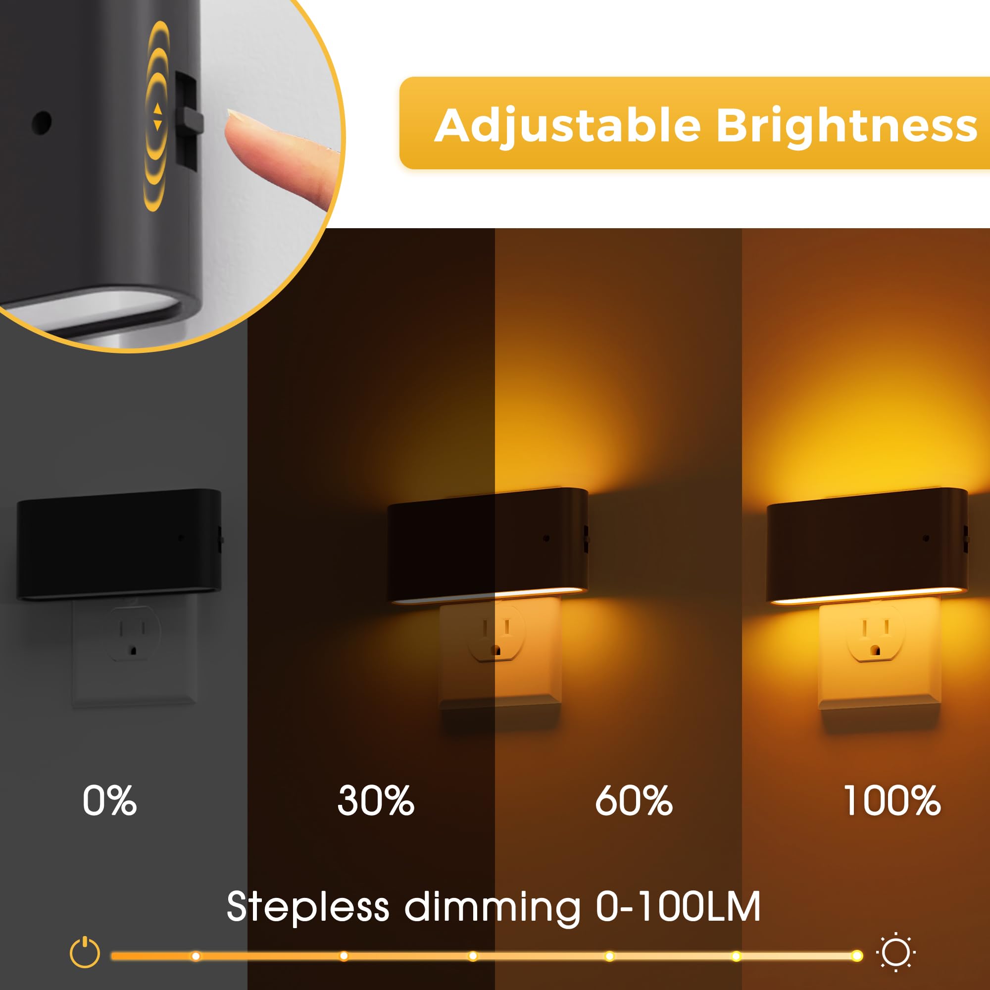 L LOHAS LED amber night light 2000K creates warm bedroom ambience