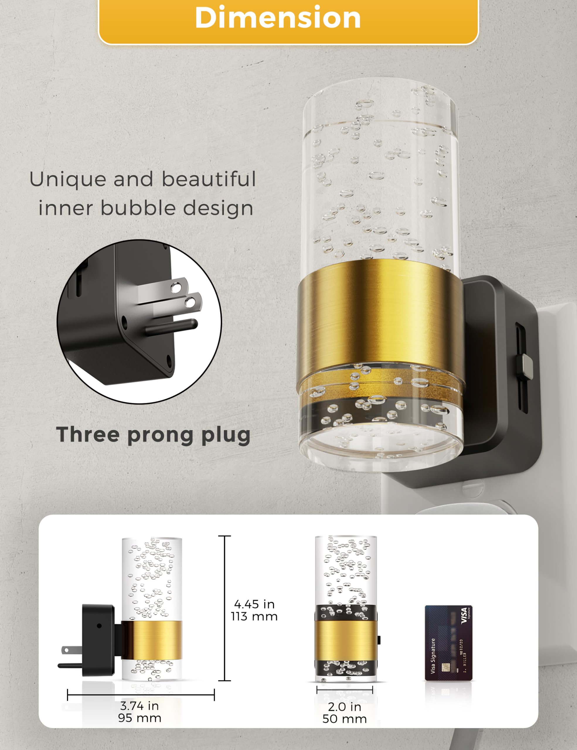 L LOHAS LED suitable for bathroom and hallway for subtle nighttime visibility.