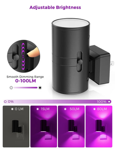 L LOHAS LED dimmable night light adjustable 0-100lm for comfort.