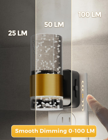L LOHAS LED dimmable night light with side slider for adjustable brightness.