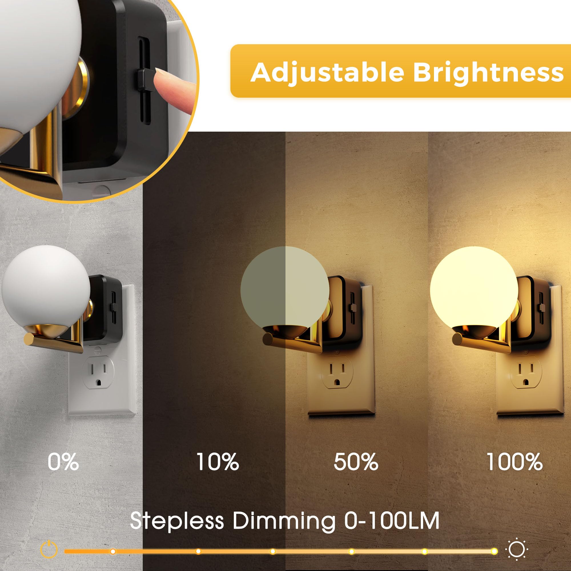 L LOHAS LED night light offers adjustable brightness from 0 to 100 percent