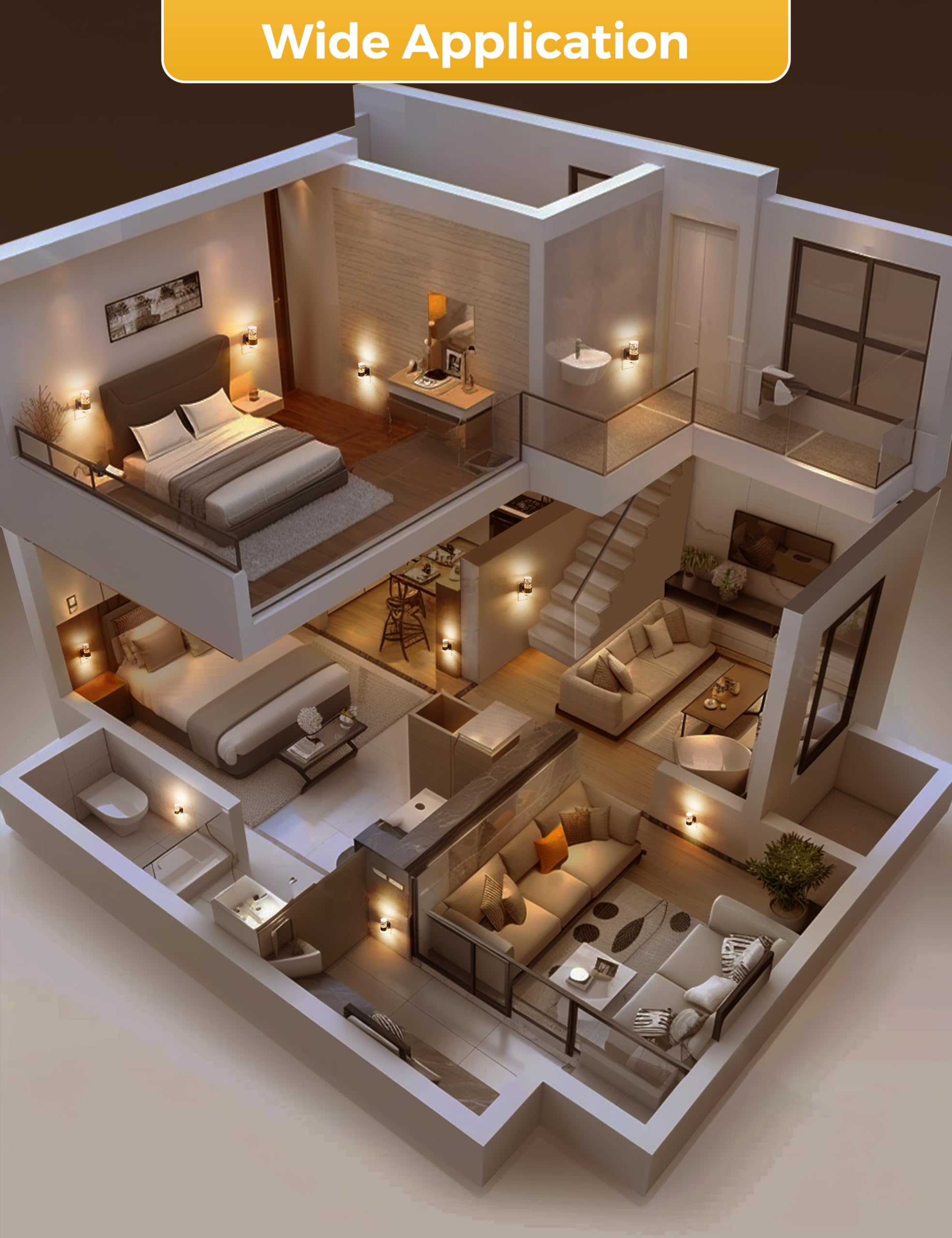 L LOHAS LED two-pack enhances bedroom, hallway, and bathroom lighting.