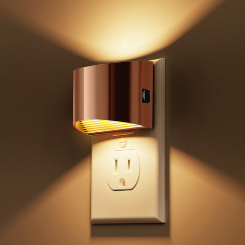 L LOHAS LED night light rose gold 2-pack with gentle ambient illumination