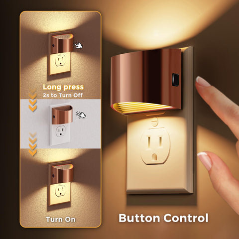L LOHAS LED night light rose gold compact design saves outlet space