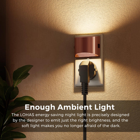 L LOHAS LED night light rose gold side-button control for adjustable brightness