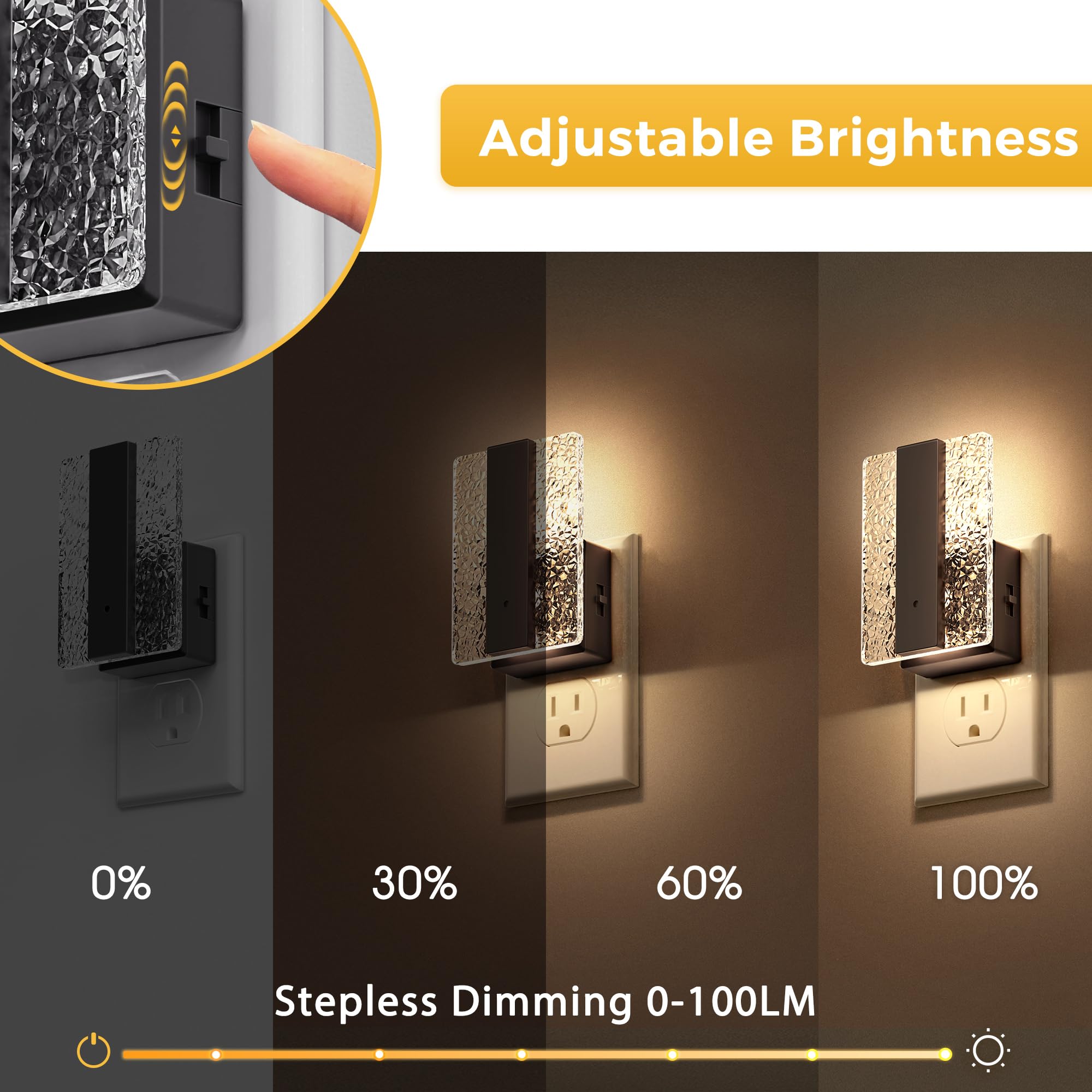 L LOHAS LED night lights offer 0–100 lumen dimming for customizable ambiance.