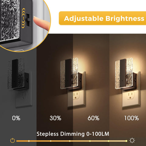 L LOHAS LED night lights offer 0–100 lumen dimming for customizable ambiance.