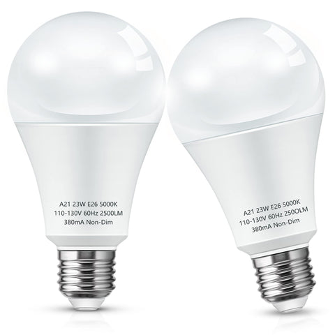 L LOHAS LED A21 bulb with E26 base provides broad daylight brightness.