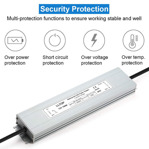 LLTOP 150W DC12V output ensures stable power for LED installations.