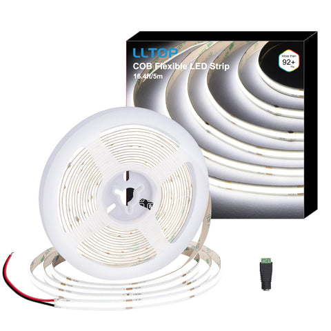 LLTOP COB LED strip daylight 6000K provides bright, even room lighting.