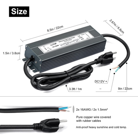 LLTOP compact transformer with aluminum housing for reliable heat dissipation.