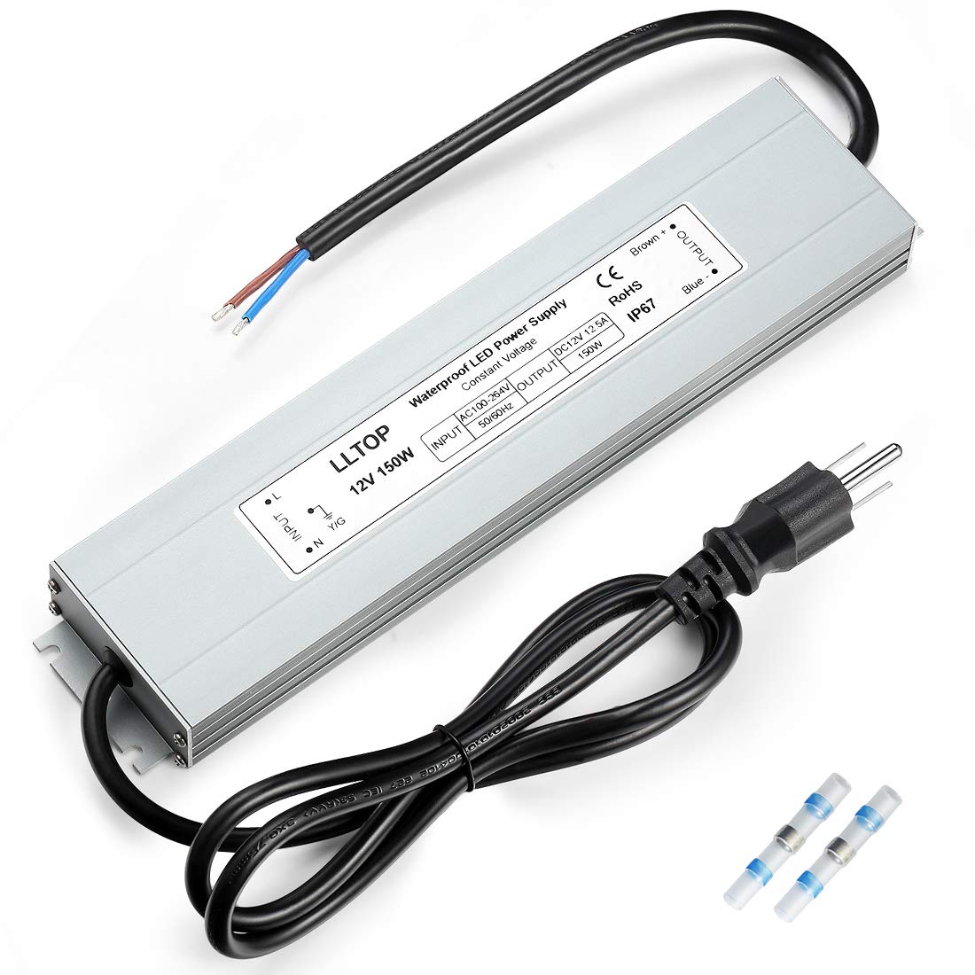 LLTOP LED power supply in IP67 waterproof aluminum housing for outdoor lights.
