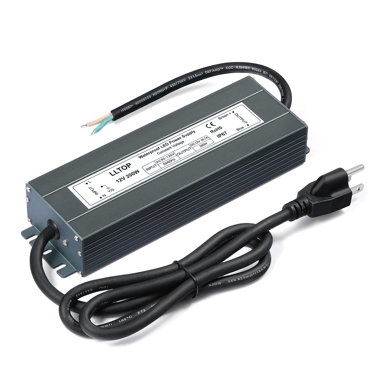 LLTOP waterproof IP67 transformer for outdoor LED lighting.