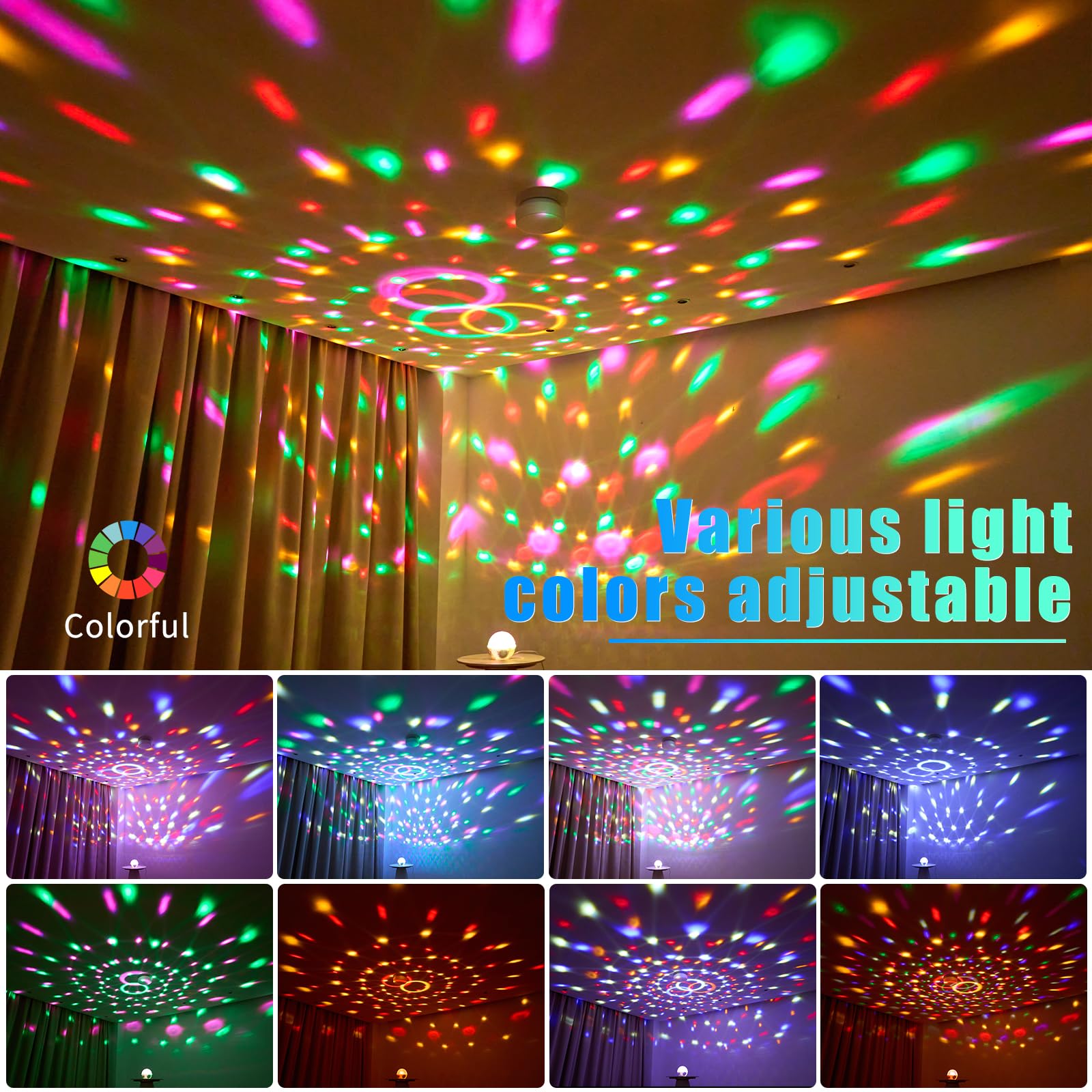 LLUOTE color modes span multiple hues for mood-setting events.