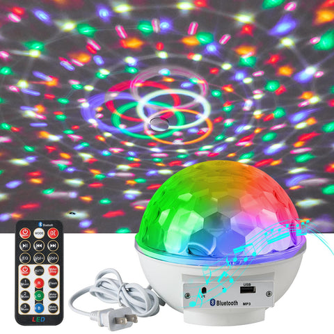 LLUOTE rotating RGB LED disco ball creates dynamic club vibes.