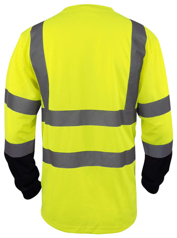 L&M Hi-Vis Class 3 T-Shirt neon orange pocket highlights chest storage while staying visible.