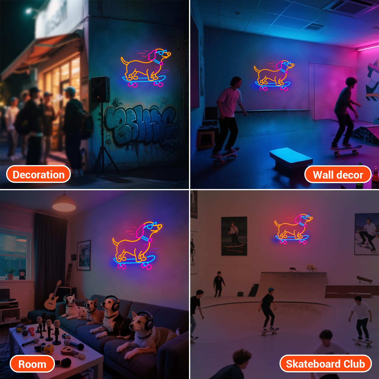 LMHSE dachshund neon sign suits living rooms or bars