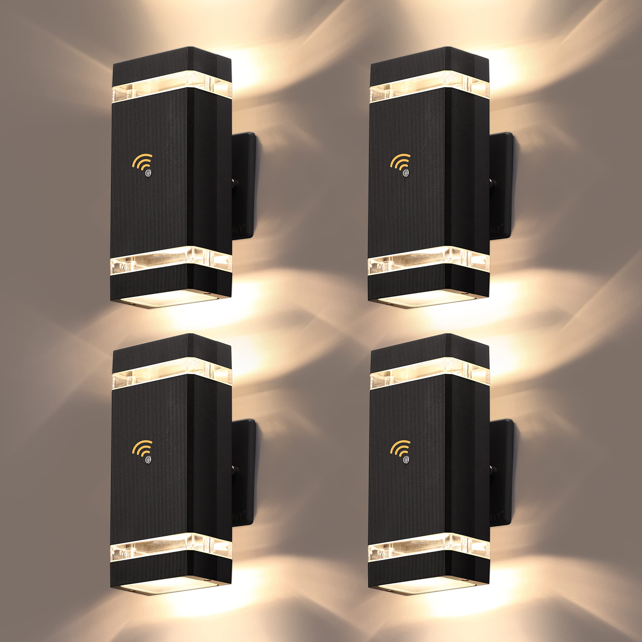 LMP dusk-to-dawn outdoor wall light with 5W LEDs illuminates porches automatically.