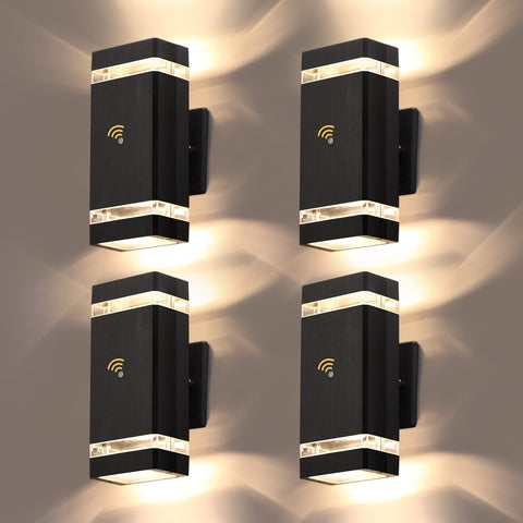 LMP dusk-to-dawn outdoor wall light with 5W LEDs illuminates porches automatically.