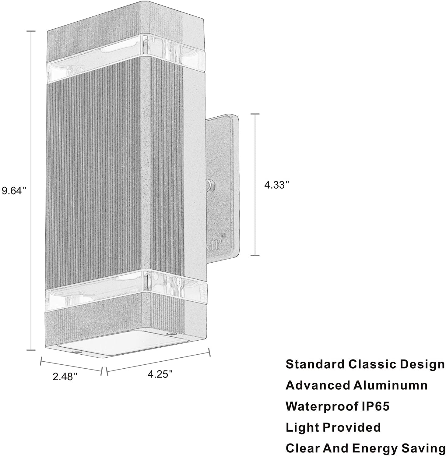 LMP up and down wall sconce enhances entryway visibility and style.