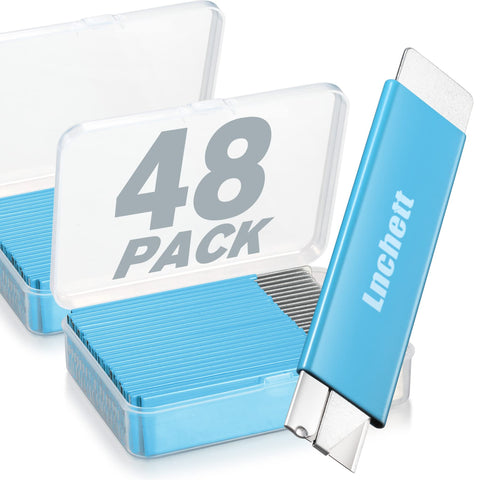 Lnchett box cutter close-up showing durable all-metal body for tough packaging tasks.