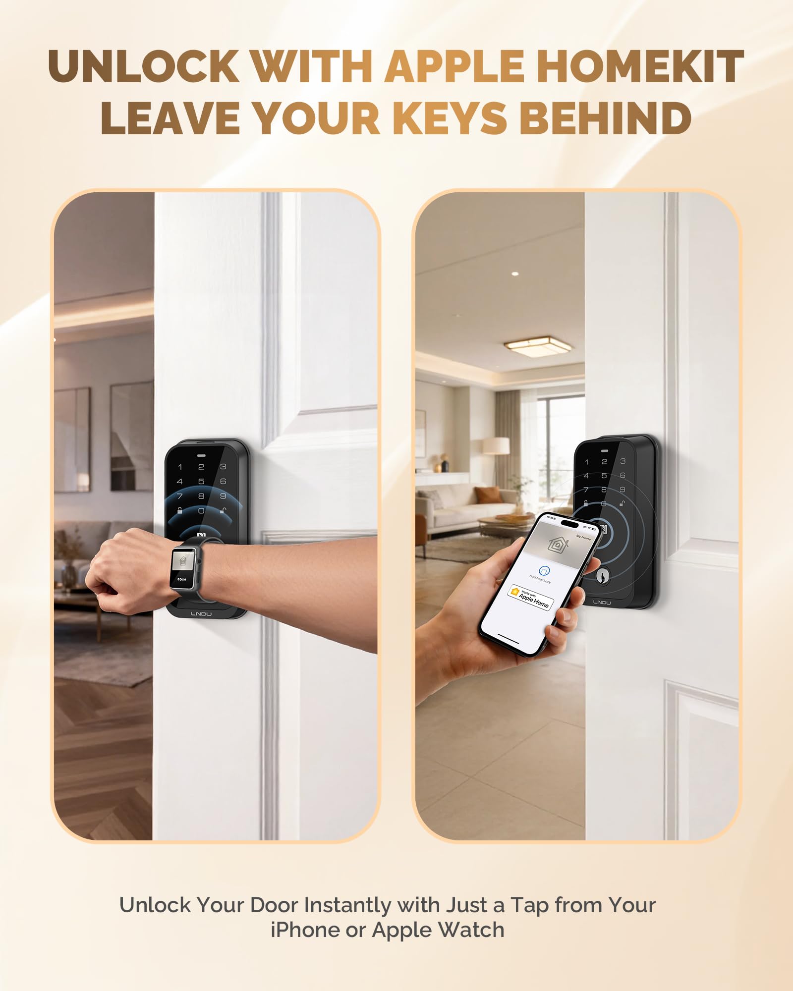 LNDU HK01 fingerprint recognition sensor enables quick, secure entry.