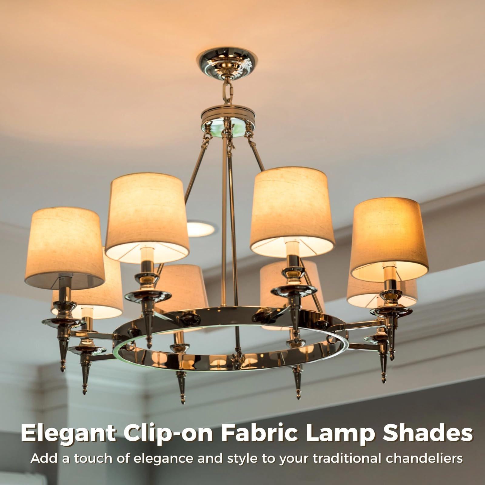 Lnrueg clip-on lampshade with natural linen texture for easy table lamp updates