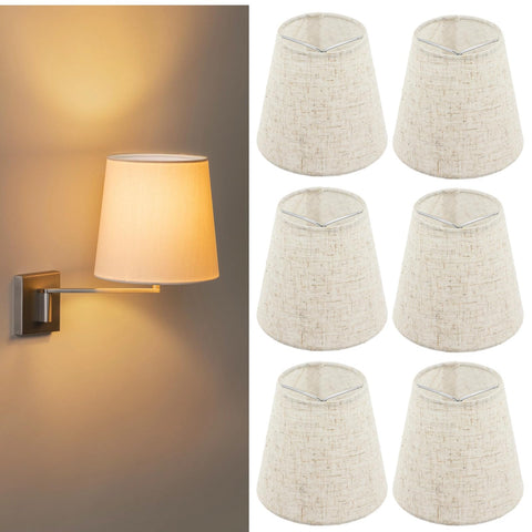 Natural linen mini barrel shade enhances living room decor.