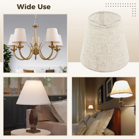 Elegant linen shade edge design helps maintain shape.