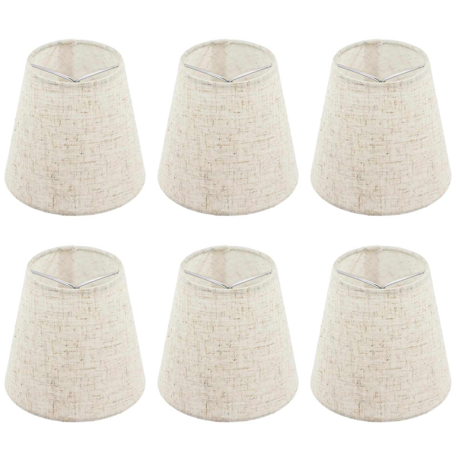 Lnrueg set of six chandelier shades clip-on for warm, diffused light.