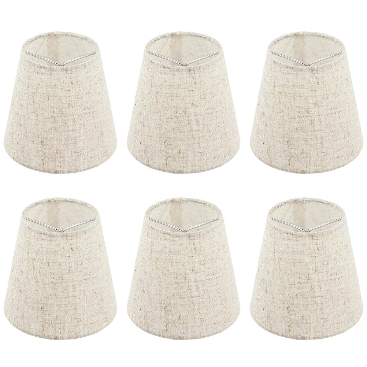 Lnrueg set of six chandelier shades clip-on for warm, diffused light.
